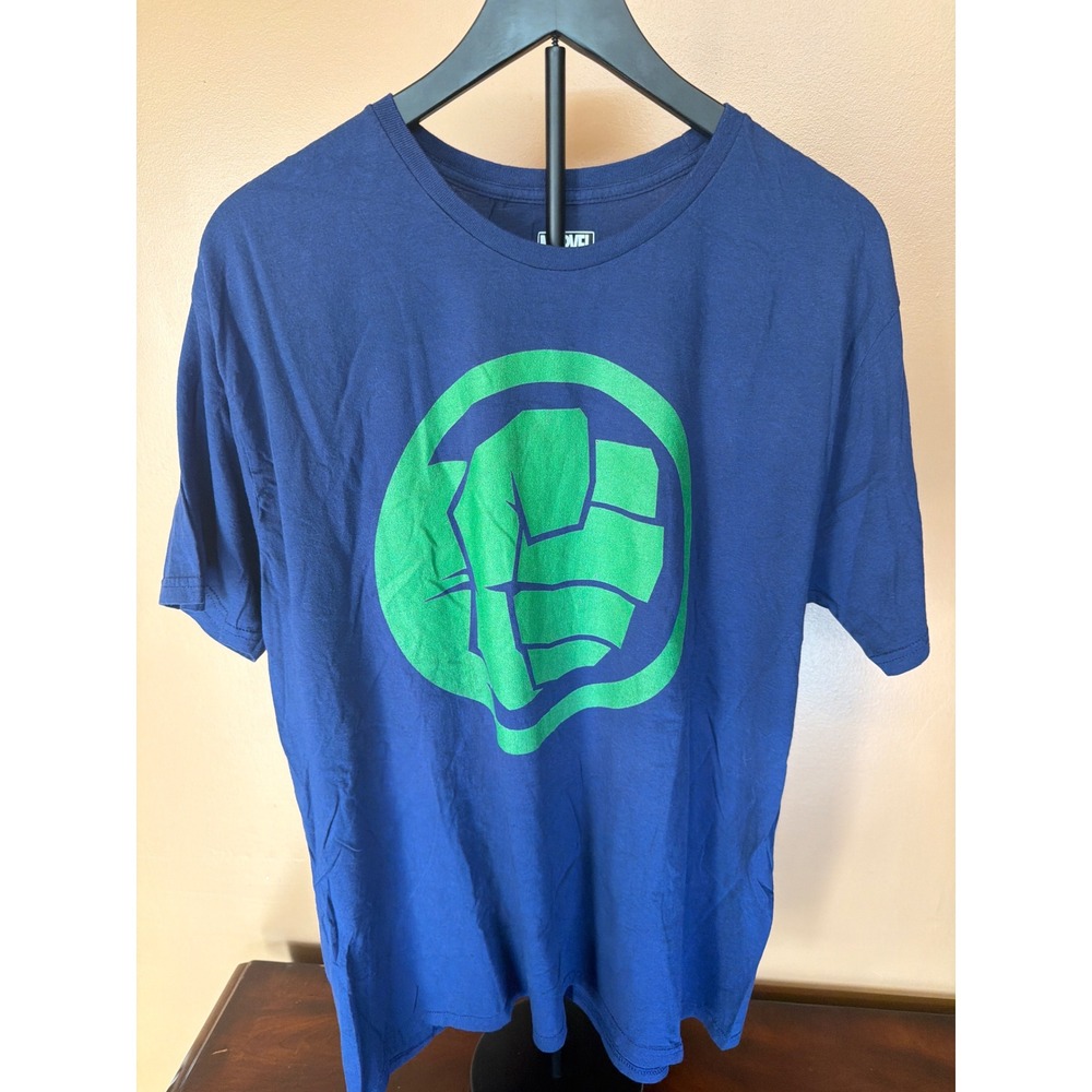 Marvel Incredible Hulk Fist Graphic T-Shirt Navy Blue Mens 2XL Avengers Tee
